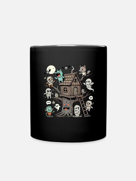 Monster Baumhaus Halloween Party - Tasse einfarbig - Schwarz