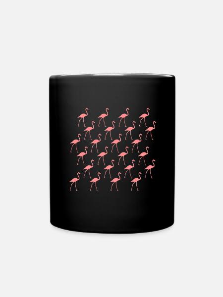 Flamingo rosa Muster - Tasse einfarbig - Schwarz