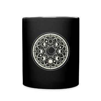 Mandala Lune pâle - Mug uni - noir - Devant
