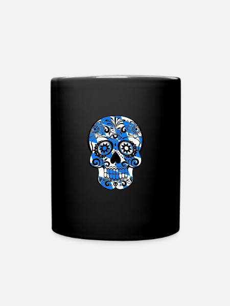 Totenkopf mit Bayern Design für - Tasse einfarbig - Schwarz