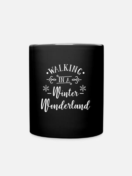 Winter Walking Walk Ice Snow Gift - Full Colour Mug - black