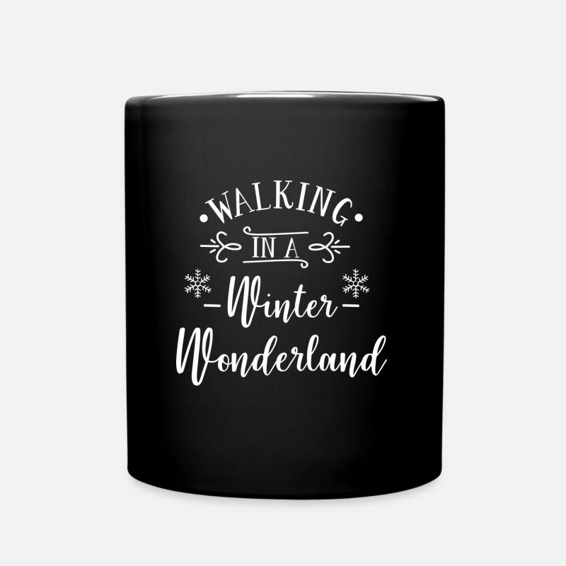 Winter Spazieren Spaziergang Eis Schnee Geschenk - Tasse einfarbig - Schwarz