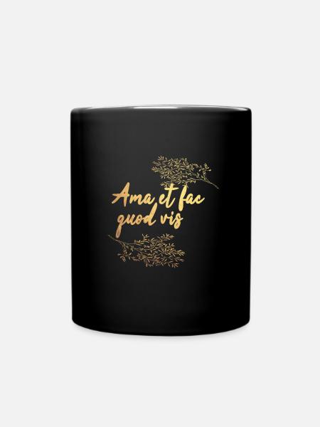 Latein - Tasse einfarbig - Schwarz