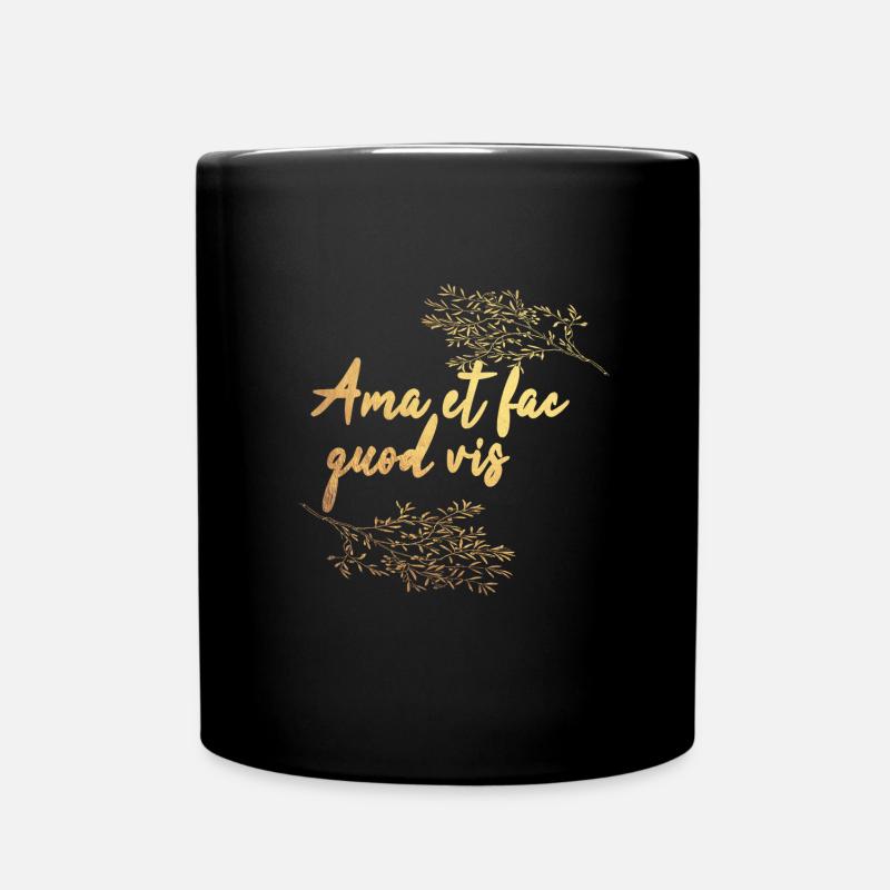 Latein - Tasse einfarbig - Schwarz