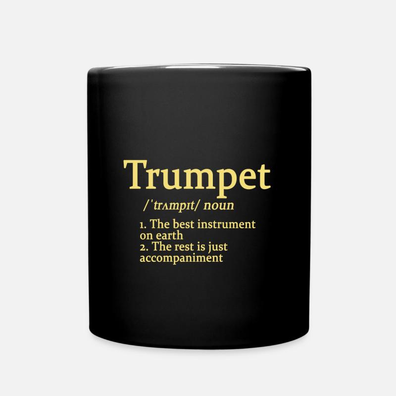 Trompete - Tasse einfarbig - Schwarz