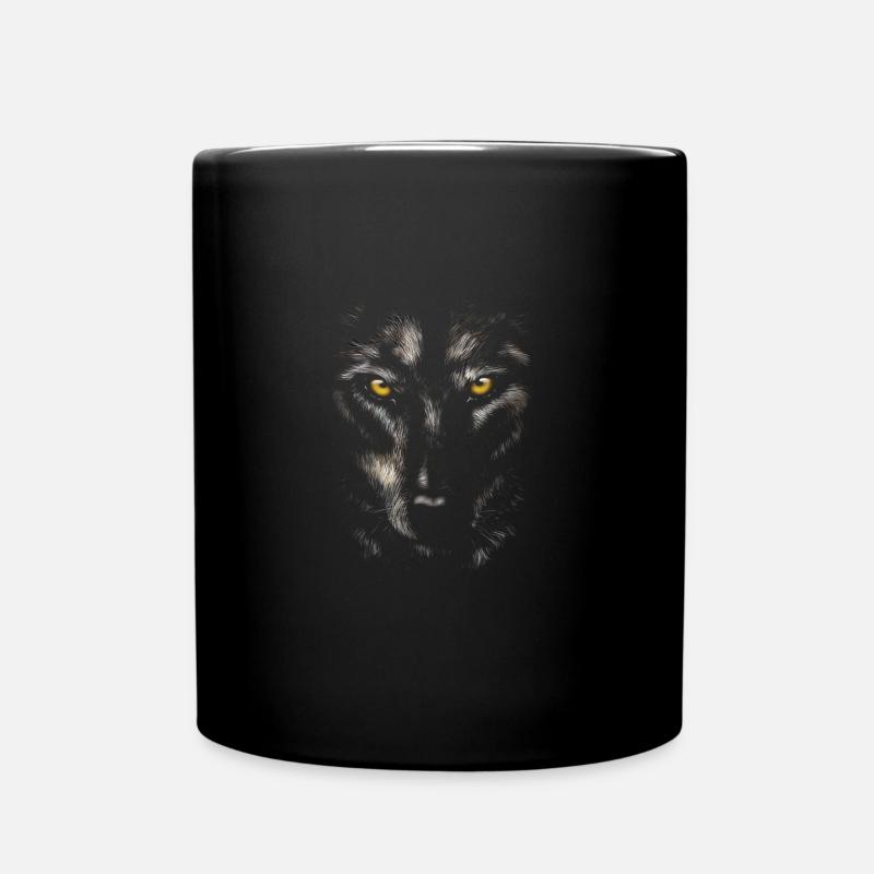 Wolf - Tasse einfarbig - Schwarz