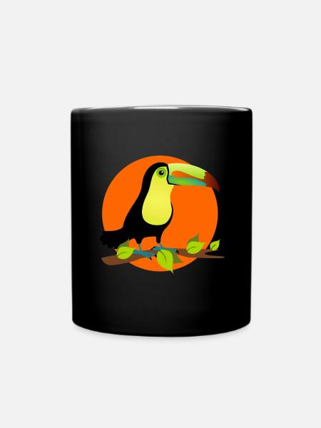 toucan exotique sous les tropiques devant un soleil - Mug uni - noir