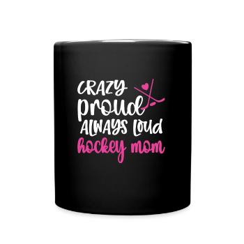 Stolze Eishockey Mama Von Eishockeyspieler Mutter - Tasse einfarbig - Schwarz - Vorne