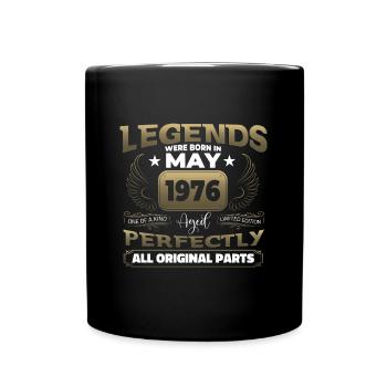 Geburtstag Legende Jahrgang 1976 Mai Vintage Fun - Tasse einfarbig - Schwarz - Vorne