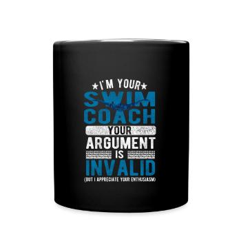 Schwimmtrainer Trainer Schwimmverein Schwimmcoach - Tasse einfarbig - Schwarz - Vorne