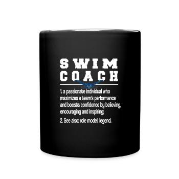 Schwimmtrainer Trainer Von Schwimmer Schwimmcoach - Tasse einfarbig - Schwarz - Vorne