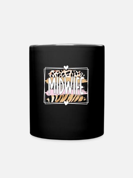 Hebammengeschenk Geburtshelferin Hebamme - Tasse einfarbig - Schwarz