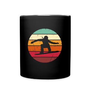 Snowboard Vintage Snowboarder Geschenk - Tasse einfarbig - Schwarz - Vorne