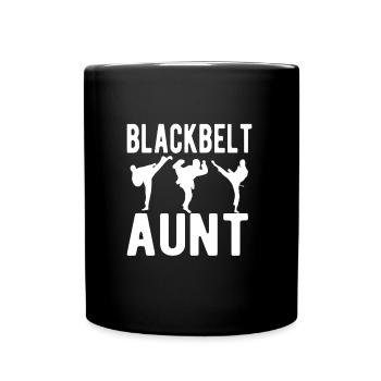Ceinture noire tante de karaté fière tante de karaté - Mug uni - noir - Devant