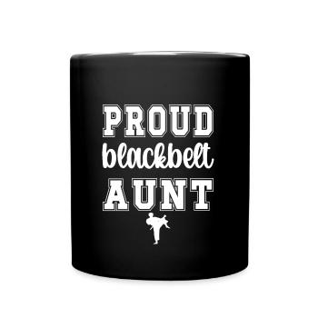 Ceinture noire tante de karaté fière tante de karaté - Mug uni - noir - Devant