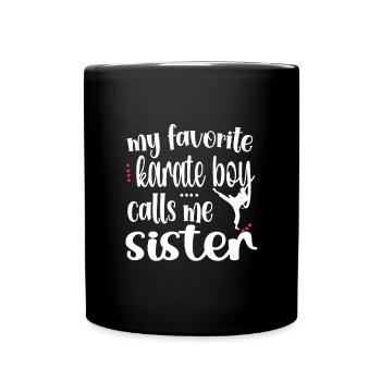 Cadeau de soeur de karaté fier de soeur de karaté - Mug uni - noir - Devant