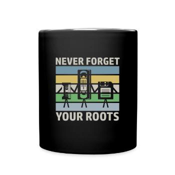 Retro Design Oldschool VHS Floppy Cassette - Full Colour Mug - black - Front