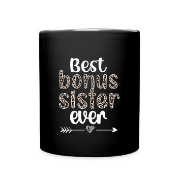 Beste Bonus-Schwester Stolze Stiefschwester - Tasse einfarbig - Schwarz - Vorne