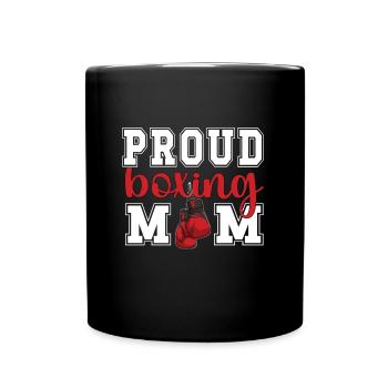Boxmama Gift Proud Boxing Mother By Boxer Mama - Full Colour Mug - black - Front