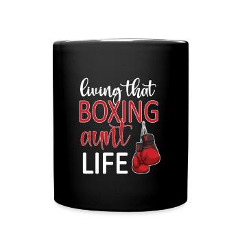 Boxing Aunt Gift Box Aunt By Boxer Proud Aunt - Full Colour Mug - black - Front