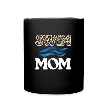 Schwimmmama Mutter Von Schwimmer Schwimm-Mama - Tasse einfarbig - Schwarz - Vorne