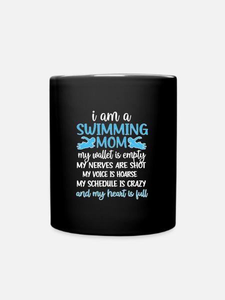 Schwimmmama Mutter Von Schwimmer Schwimm-Mama - Tasse einfarbig - Schwarz