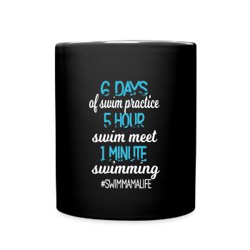 Schwimmmama Mama Eines Schwimmers Schwimm-Mutter - Tasse einfarbig - Schwarz - Vorne