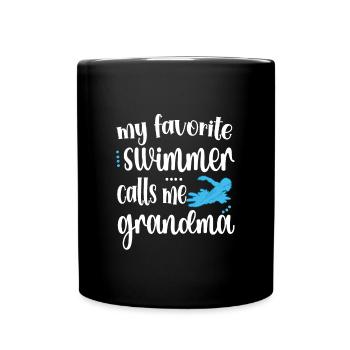 Fière natation Grand-mère Grand-mère Nageuse Grand-mère natation Grand-mère - Mug uni - noir - Devant