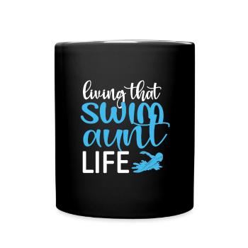 Proud Swimming Aunt Swimmer Swimming Aunt - Full Colour Mug - black - Front