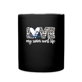 Best Swimming Aunt Aunt Swimmer Swimming Aunt - Full Colour Mug - black - Front