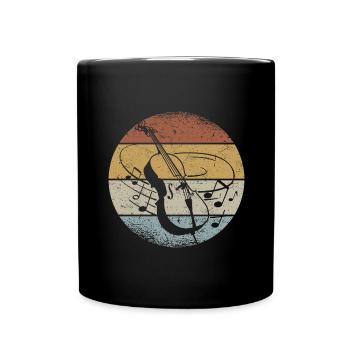 Cellist Retro Cello Klassische Musik Noten - Tasse einfarbig - Schwarz - Vorne