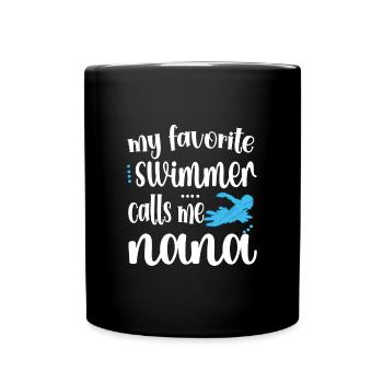Fière natation Nana Nageuse Nana Grand-mère Cadeau - Mug uni - noir - Devant