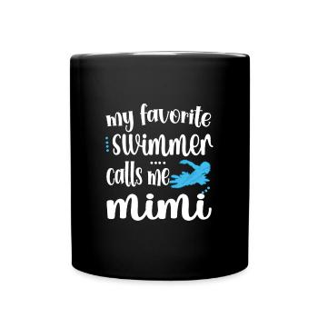 Stolze Schwimm-Mimi Schwimmer Mimi Oma Geschenk - Tasse einfarbig - Schwarz - Vorne