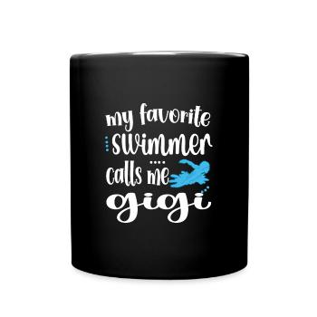 Proud Swimming Gigi Swimmer Gigi Grandma Gift - Full Colour Mug - black - Front