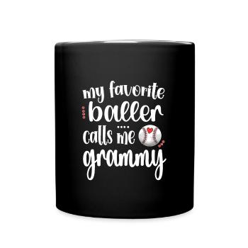 Grammy Oma Von Baseballspieler Baseball Grammy - Tasse einfarbig - Schwarz - Vorne