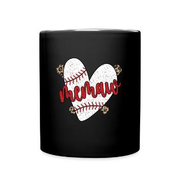 Memaw Grandma Of a Baseball Player Baseball Memaw - Full Colour Mug - black - Front