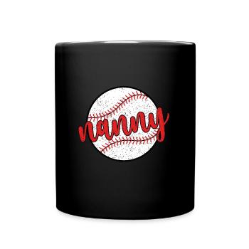 Nanny Grandma Of a Baseball Player Baseball Nanny - Full Colour Mug - black - Front