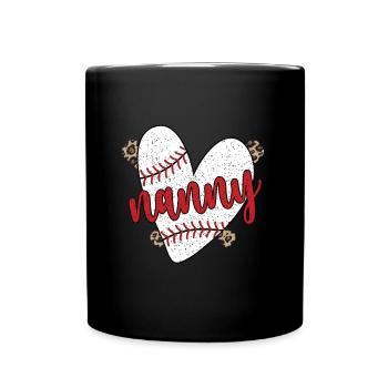 Nanny Grandma Of a Baseball Player Baseball Nanny - Full Colour Mug - black - Front