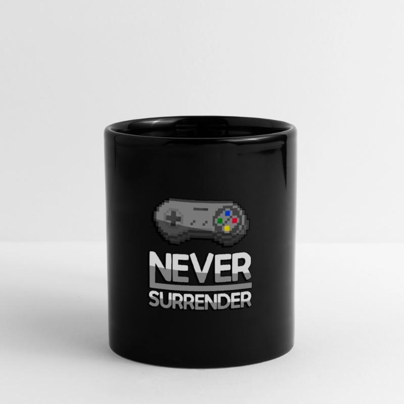 NEVER SURRENDER (White) + SNES Controller - Gaming Full Colour Mug