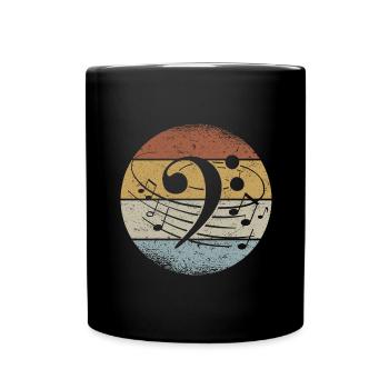 Bass Wrench Notes de musique Bass Retro Bassiste - Mug uni - noir - Devant