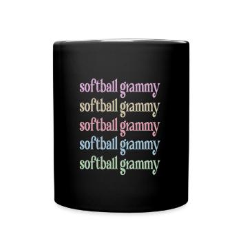 Grammy Grandma By Softball Player Softball Grammy - Full Colour Mug - black - Front