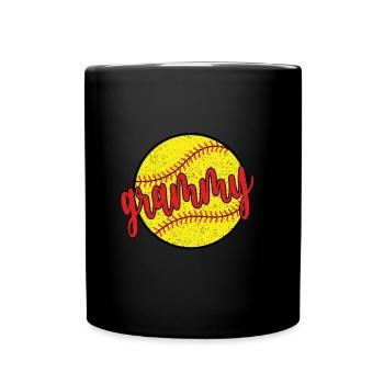 Grammy Oma Eines Softballspieler Softball Grammy - Tasse einfarbig - Schwarz - Vorne