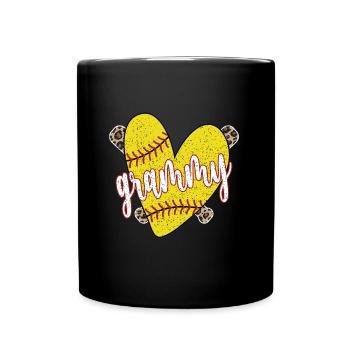 Grammy Oma Eines Softballspieler Softball Grammy - Tasse einfarbig - Schwarz - Vorne
