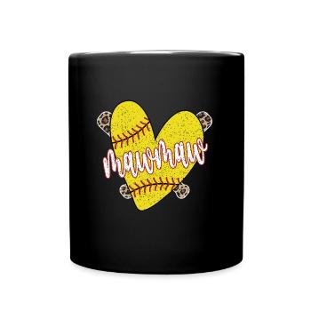 Mawmaw grand-mère d'un joueur de softball Mawmaw de softball - Mug uni - noir - Devant