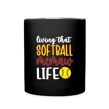 Memaw Grandma By Softball Player Softball Memaw - Full Colour Mug - black - Front