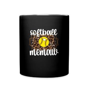 Memaw Grandma By Softball Player Softball Memaw - Full Colour Mug - black - Front
