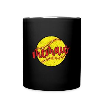 Memaw Grandma Of a Softball Player Softball Memaw - Full Colour Mug - black - Front