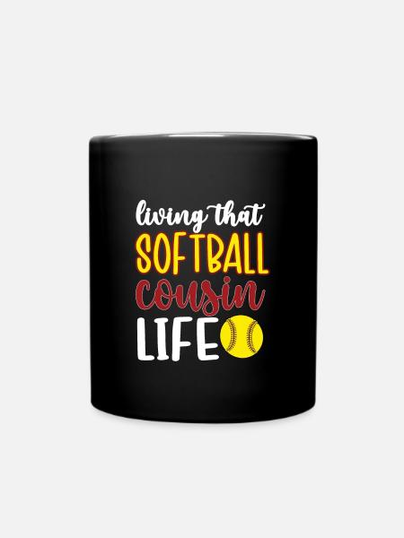 Stolzer Softball-Cousin Softballspieler-Cousin - Tasse einfarbig - Schwarz