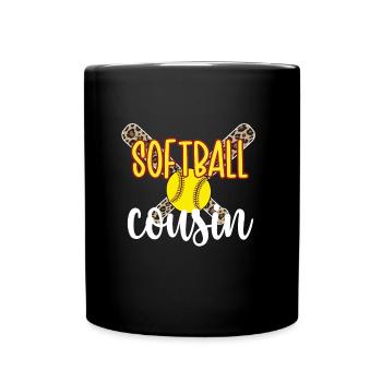 Softball-Cousin Stolzer Softballspieler-Cousin - Tasse einfarbig - Schwarz - Vorne