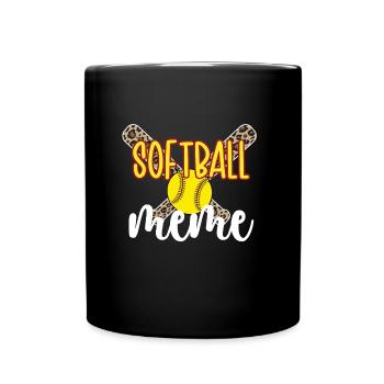 Meme Grandma of a Softball Player Softball Meme - Full Colour Mug - black - Front